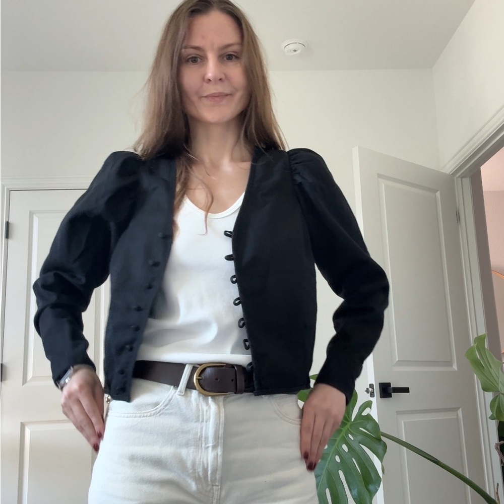 Levi's Black Women's Cropped Button-Front Blazer NWT